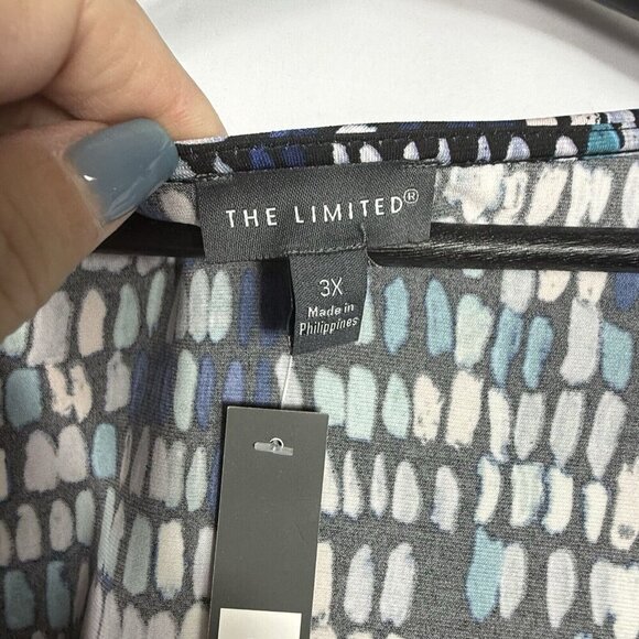 The Limited Multicolor Faux Wrap Dress Size 3X Stretchy Ruffle $109 NWT - Picture 6 of 7